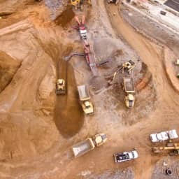 Heavy mining equipment on site