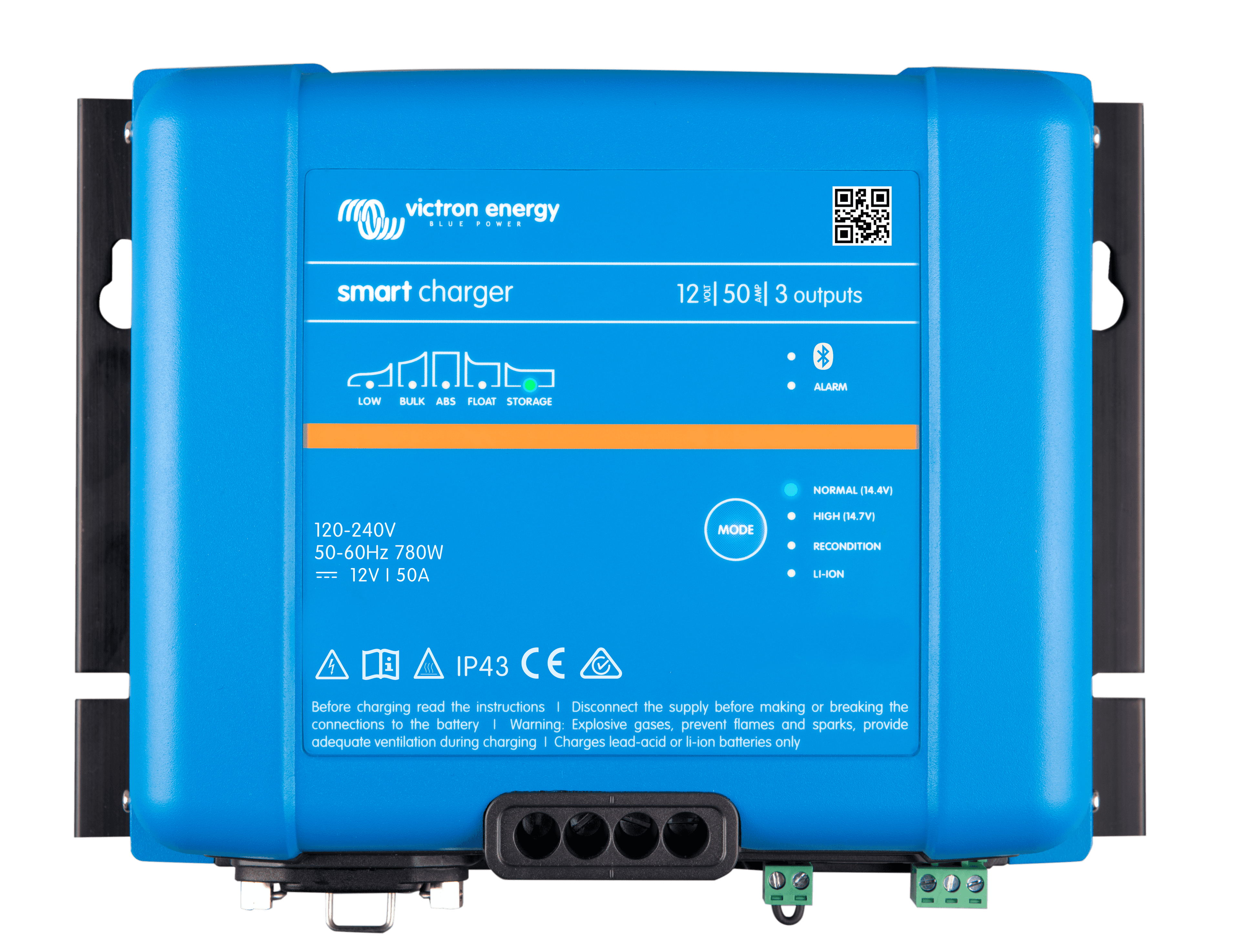 Smart IP43 Charger 12V 50A 3 outputs (top)  thumbnail